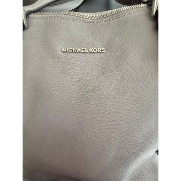 Michael Kors Jet Set Large Gray Saffiano Leather Tote Silver Trim 30F4STTT9L - Picture 9 of 10